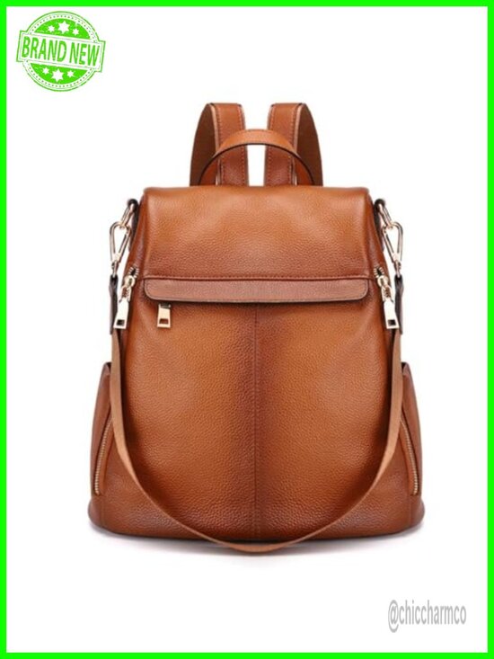 Genuine Leather Anti-Theft Backpack Purse with Laptop Compartment main image 2